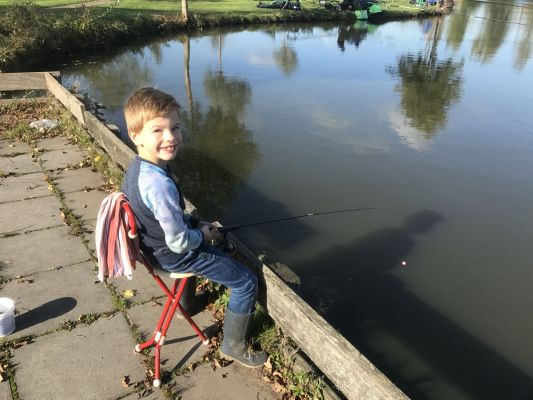 Pieter deed mee aan een viswedstrijd