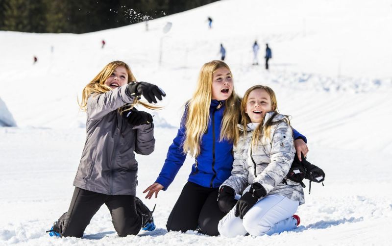 Koninklijke familie in de sneeuw!